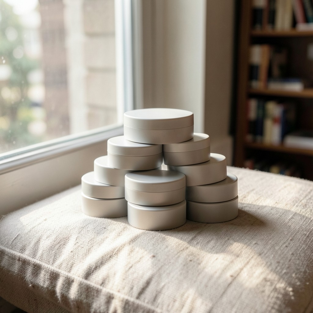 A stack of closed primers on a window seat in soft daylight